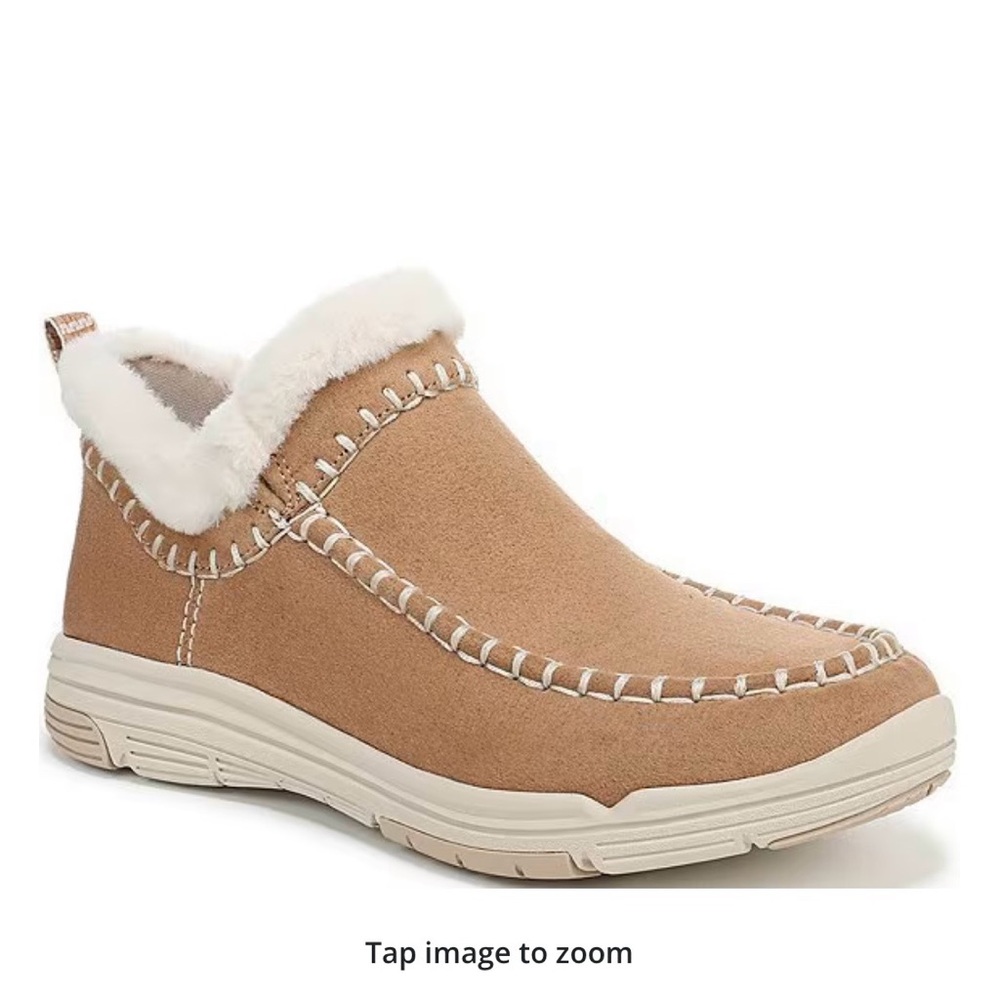 Ryka Brown Slippers with Cream Fur Trim
